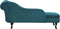 NIMES - Chaise longue - Blauwgroen - Rechterzijde - Fluweel