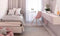 Set van 4 kuipstoelen met beuken houten poten - Eetkamer stoelen - roze