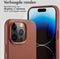 Accezz MagSafe Leather Backcover - iPhone 14 Pro - Echt leer met verhoogde randen - Bruin