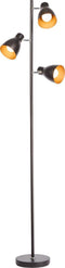 B.K.Licht - Vloerlamp - 3 lichts draaibaar - zwart-goud - h.: 166cm