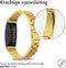 imoshion Bandje met Horlogeband inkorter - Geschikt voor Fitbit Inspire HR, Fitbit Inspire 2, Fitbit Ace 3, Fitbit Ace 2 - imoshion Stalen band met installatiehulp - goud