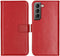 Selencia Galaxy S22 - Echt Lederen Bookcase - 3 Pashouders - Rood