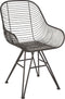 PTMD Eetkamerstoel Wire Zwart Metal