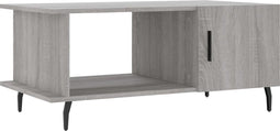 vidaXL - Salontafel - 90x50x40 - cm - bewerkt - hout - grijs - sonoma - eikenkleurig