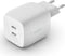 Belkin BoostCharge Pro 45 W - 2-poorts USB-C-wandlader - Snelladen met GaN en PPS - Wit