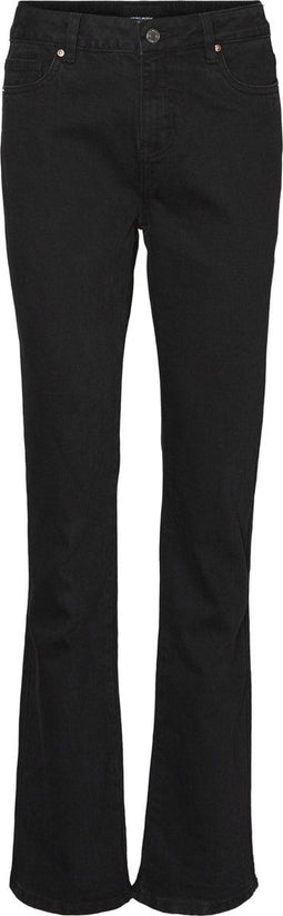 VERO MODA VMSAGA HR S FLARED JEANS - Flared pijpen - Hoge waist - Zwart