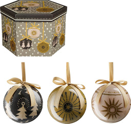 House of Seasons - Cadeau Set Kerstballen - Onbreekbaar - Beige/Zwart (14 stuks)