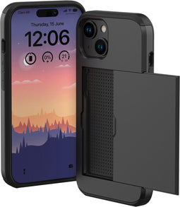 imoshion Hoesje Geschikt voor iPhone 15 Hoesje - Ruimte voor 2 pasjes - imoshion Backcover met pasjeshouder - Zwart