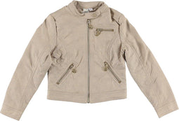 IDO Meisjes Jack - Jas - Imitatie leer - Beige (110)