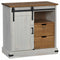 vidaXL - Dressoir - HALDEN - met - schuifdeur - 80x40x80 - cm - massief - hout - wit