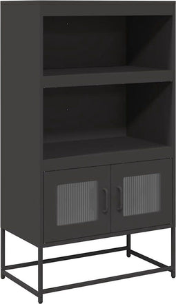 vidaXL - Hoge - kast - 68x39x123 - cm - staal - zwart