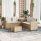 vidaXL - Tuinbank - met - tafel - en - kussens - L-vormig - poly - rattan - beige