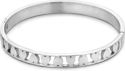 CO88 Collection Sense 8CB 90093 - Stalen Bangle met Hartjes - One-size (60x50x6 mm) - Zilverkleurig