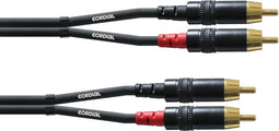 Cordial CFU 1.5 CC - Audiokabel - 2x Cinch male - Zwart