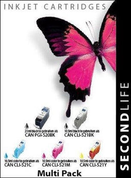 SecondLife - Multipack Canon 520 Black & 521 Serie