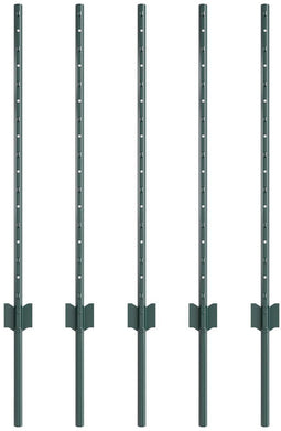 vidaXL - Hekpalen - 5 - stuks - U-profiel - Groen - 80 - cm - Staal