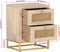 vidaXL - Nachtkastje - 40x30x50 - cm - massief - mangohout - en - ijzer