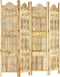 vidaXL - Kamerscherm - 4 - panelen - handgesneden - 160x165 - cm - massief - mangohout