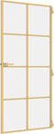 vidaXL - Binnendeur - smal - 93x201,5 - cm - gehard - glas - en - aluminium - goudkleur