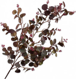 Silk-ka Kunstbloem-Kunst Tak Eucalyptus Tak Groen-Bordeaux 104 cm