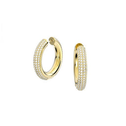 Swarovski Dextera - Oorknoppen - Gouden kleur - 2,5 cm breed × 2,6 cm lang