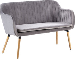 TABY - Tweezitsbank - Lichtgrijs - Fluweel