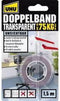 UHU 45375 45375 Dubbelzijdige tape UHU Transparant (l x b) 1.5 m x 19 mm 1 stuk(s)