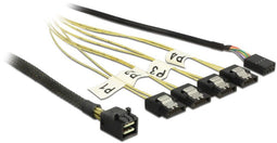 Delock 0.5m - Mini SAS HD SFF-8643/4xSATA 7p - Geel Zilver Zwart