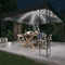 vidaXL - Prieel - met - LED-lichtslinger - 3x3 - m - stof - antracietkleurig