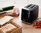 Toaster Broodrooster Retro - Zwart - Model 2024 - Vintage Geroosterd brood Toaster - met Cool Wall, Ontdooi en Opwarmfunctie