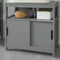 SoBuy FRG128-SG - Wastafelonderkast - 2 Schuifdeuren 1 Open Plank - Grijs 60x60x30cm