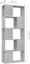 vidaXL-Boekenkast/kamerscherm-60x24x155-cm-betongrijs