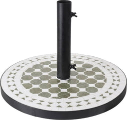 ProGarden - Parasolvoet - met - terra-design - Mosaic - groen - en - wit