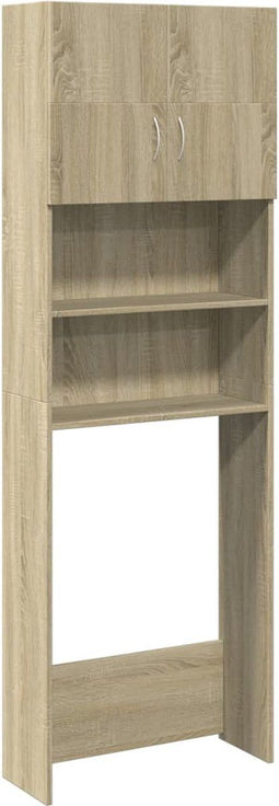 vidaXL - Wasmachinekast - 64x25,5x190 - cm - bewerkt - hout - sonoma - eikenkleurig