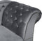 NIMES - Chaise longue - Grijs - Rechterzijde - Fluweel