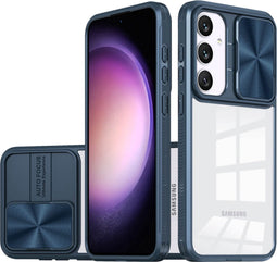iMoshion Hoesje Geschikt voor Samsung Galaxy S24 Hoesje - iMoshion Camslider Backcover - Donkerblauw