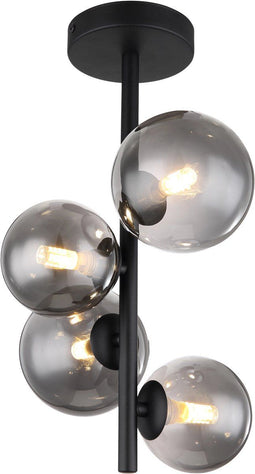 Globo Riha - plafonniere - 4 lichtpunten - G9 - zwart - 56133-4D