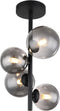 Globo Riha - plafonniere - 4 lichtpunten - G9 - zwart - 56133-4D