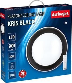 Activejet Plafon LED AJE-KRIS Black + pilot plafondverlichting Niet-verwisselbare lamp(en) 30 W G