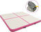 vidaXL - Gymnastiekmat - met - pomp - opblaasbaar - 200x200x15 - cm - PVC - roze