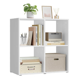 WOLTU SK053ws - Boekenkast - 4 open vakken - Wit licht eiken - 60 x 60 x 29 cm