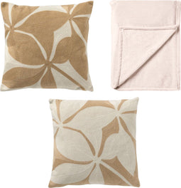 Dutch Decor VOORDEELSET ELIN BEIGE - Set van 3 stuks - Elin & Billy - Snow White - Semolina - wit/beige - Inclusief binnenkussen