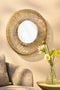 Mica Decorations Ludy Wandspiegel - H5 x Ø60 cm - Jute - Lichtbruin