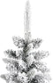 vidaXL - Kunstkerstboom - met - sneeuw - smal - 180 - cm - PVC - en - PE