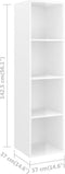 vidaXL - Tv-wandmeubel - 37x37x142,5 - cm - bewerkt - hout - hoogglans - wit