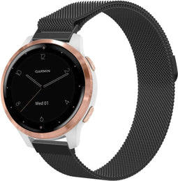 iMoshion Milanees magnetisch 18 mm bandje - Geschikt voor Garmin Vivoactive 4s / 3s – Garmin Venu 2s – Garmin Vivomove 3s – Fossil Gen 6 / 5e - Zwart