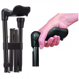 Walk-On opvouwbare wandelstok - anatomisch handvat - verstelbaar 84-94 cm - zwart