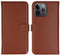 Selencia iPhone 15 Pro Max - Echt Lederen Bookcase - 3 Pashouders - Lichtbruin