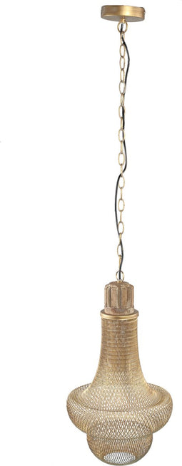 PTMD Elvira Gold Iron Hanginglamp Antique Onion Shape