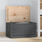 vidaXL - Opbergbox - grijs - 59,5x36,5x33 - cm - massief - grenenhout